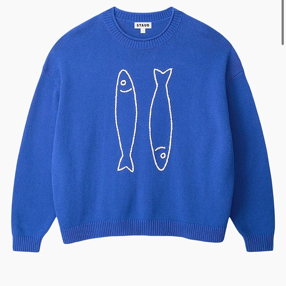 STAUD Fish Crewneck Sweater